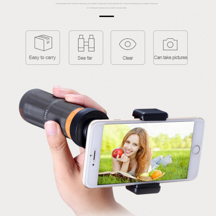 DCQH DW118 HD 10X 35mm Monocular Telescope, Waterproof Damp-proof Anti-fog Lens, Glimmer Night Vision