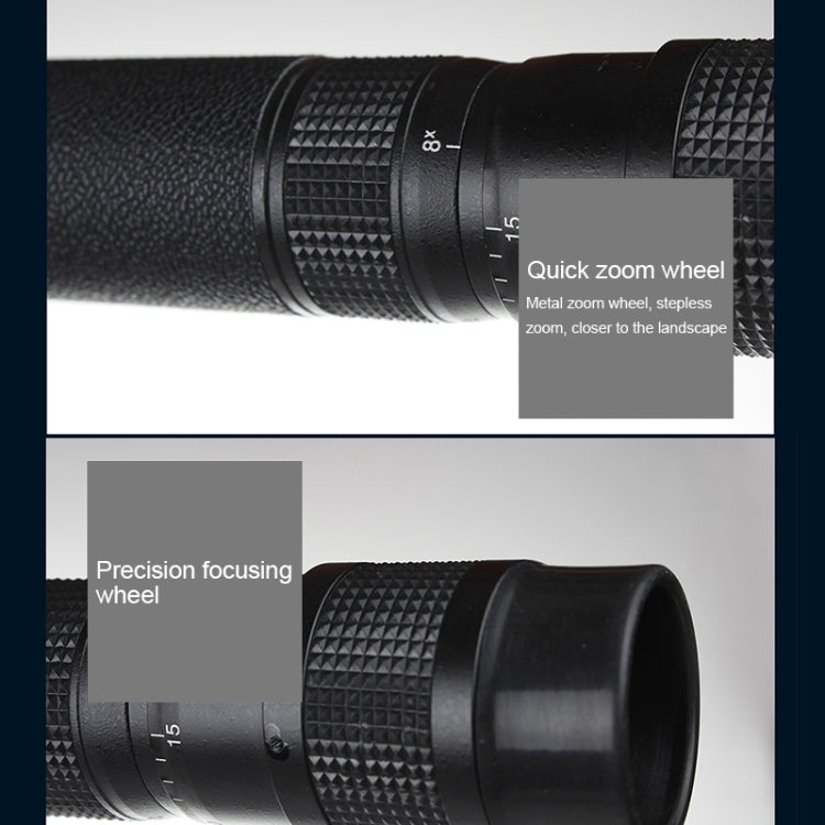 DCQH DW111 HD (10-50)X 40mm Monocular Telescope, Waterproof Damp-proof Anti-fog Lens, Glimmer Night Vision