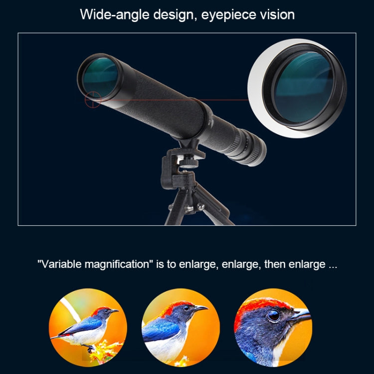 DCQH DW111 HD (10-50)X 40mm Monocular Telescope, Waterproof Damp-proof Anti-fog Lens, Glimmer Night Vision
