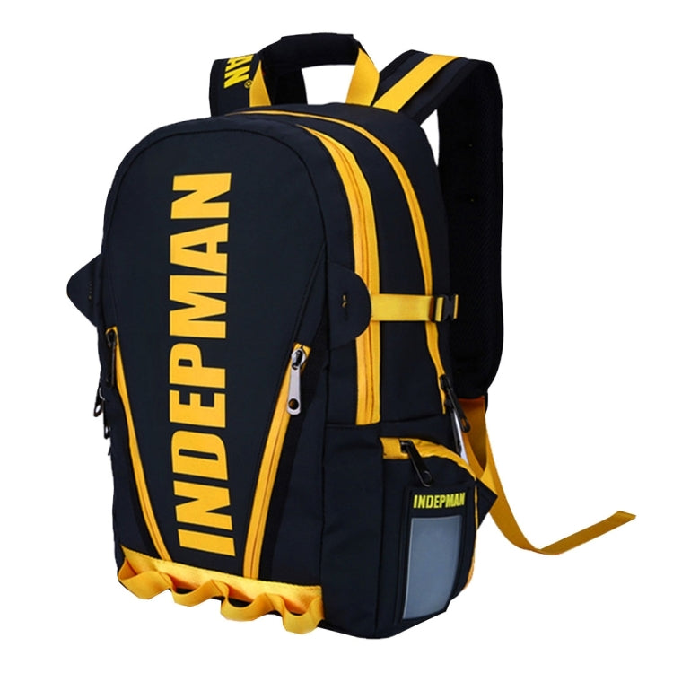 INDEPMAN DL-B029 Fashion Student Schoolbag 13.5 inch Nylon Laptop Notebook Computer Bag Backpack Shoulders Bag Outdoors Travelling Bag with Adjustable Shoulder Strap & Professional Lock Catch for Men and Women, Size: 45 x 30 x 12 cm(Yellow)