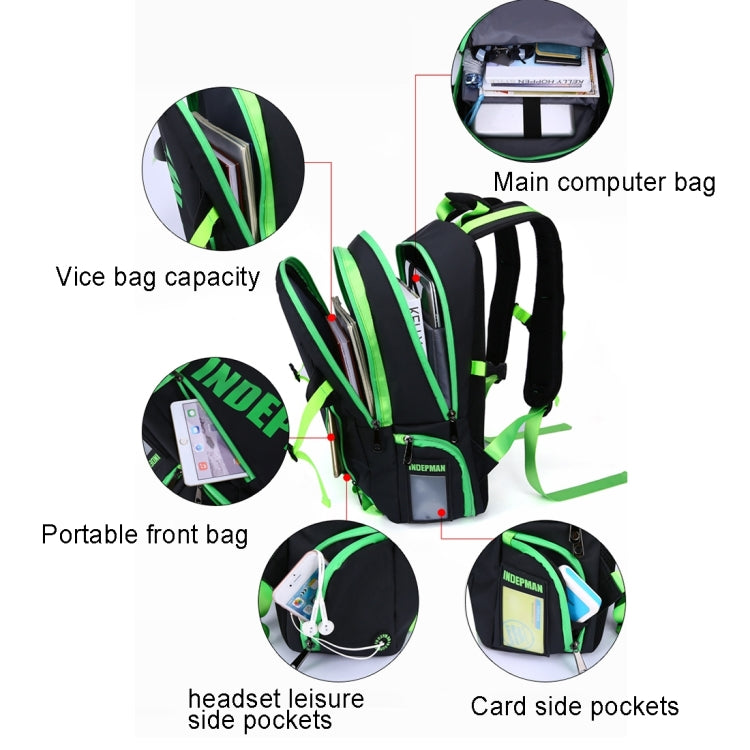 INDEPMAN DL-B029 Fashion Student Schoolbag 13.5 inch Nylon Laptop Notebook Computer Bag Backpack Shoulders Bag Outdoors Travelling Bag with Adjustable Shoulder Strap & Professional Lock Catch for Men and Women, Size: 45 x 30 x 12 cm(Yellow)