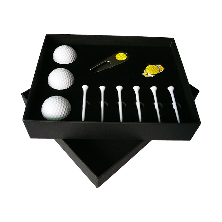 11 in 1 6 Golf Tees + Divot Tool + 3 Golf Balls Gift Box Set