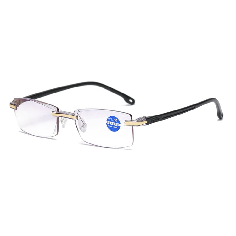 Rimless Anti Blue-ray Blue Film Lenses Presbyopic Glasses, +1.00D