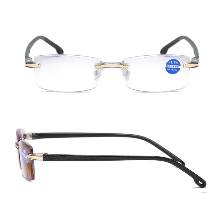 Rimless Anti Blue-ray Blue Film Lenses Presbyopic Glasses, +1.00D