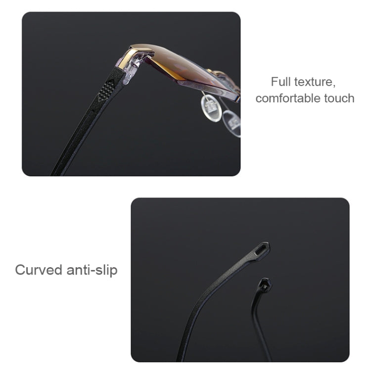 Rimless Anti Blue-ray Blue Film Lenses Presbyopic Glasses, +3.00D