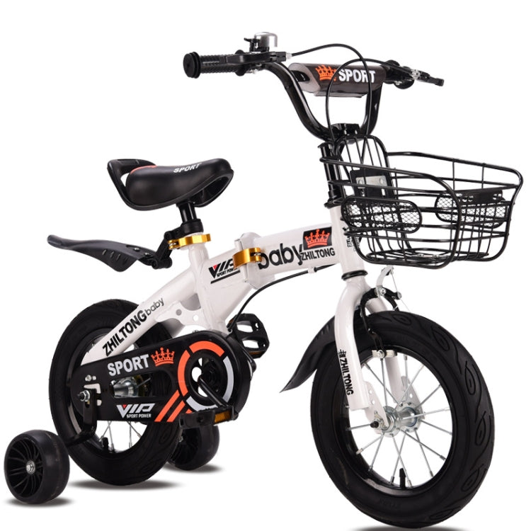 ZHILTONG 5166 14 inch Foldable Portable Children Pedal Mountain Bike with Front Basket & Bell, Recommended Height: 100-115cm