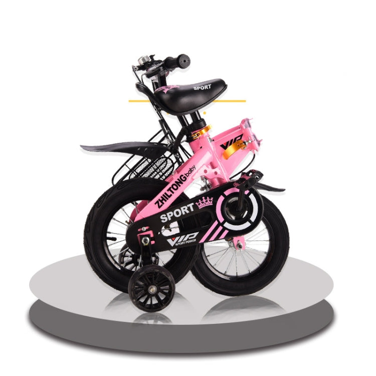 ZHILTONG 5166 18 inch Foldable Portable Children Pedal Mountain Bike with Front Basket & Bell, Recommended Height: 120-135cm