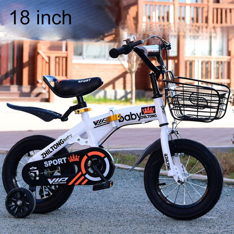 ZHILTONG 5166 18 inch Foldable Portable Children Pedal Mountain Bike with Front Basket & Bell, Recommended Height: 120-135cm