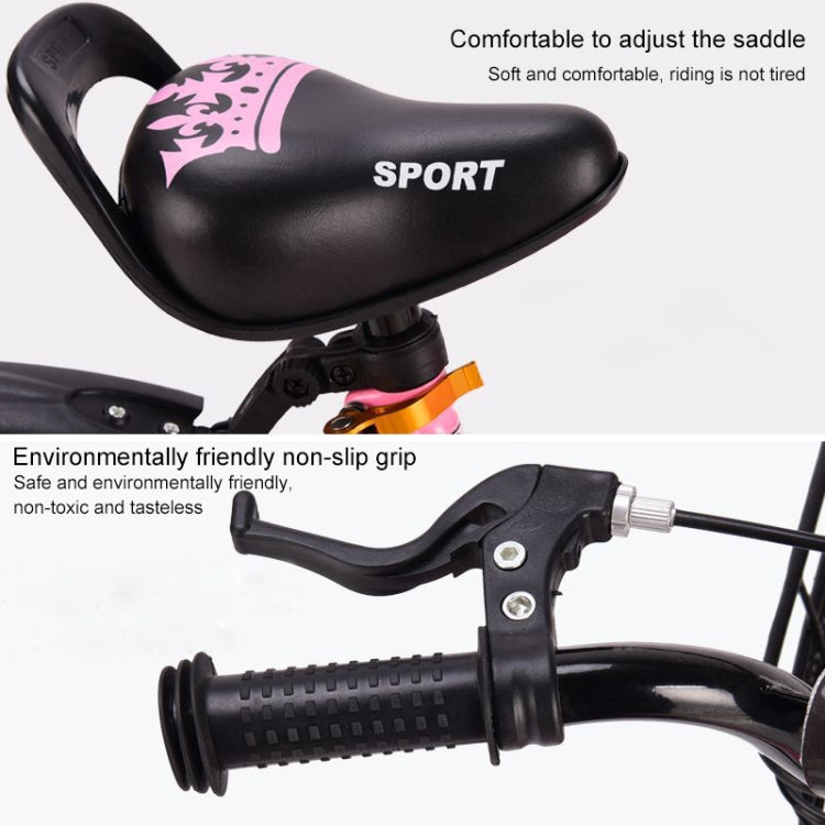 ZHILTONG 5166 12 inch Foldable Portable Children Pedal Mountain Bike with Front Basket & Bell, Recommended Height: 90-105cm(Pink)