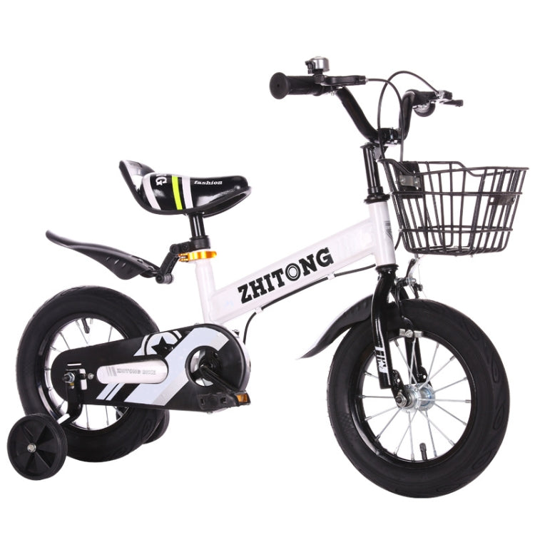 ZHITONG 8366 12 inch Fashion Version Children High Carbon Steel Frame Balance Car Pedal Bicycle with Front Basket & Bell, Recommended Height: 90-105cm