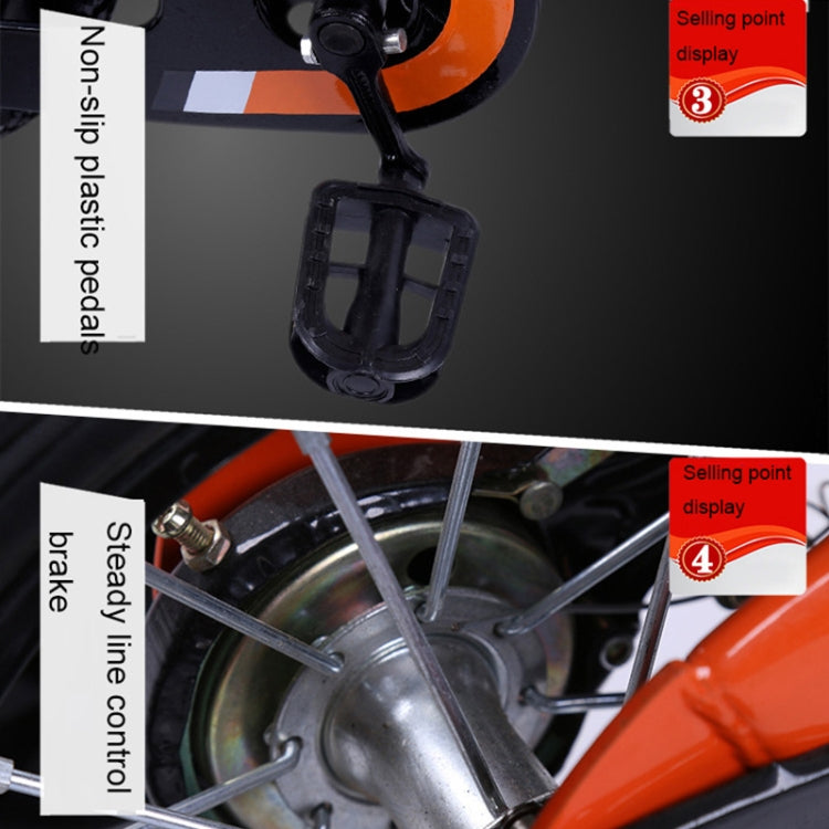 5188 14 inch Sports Version Children High Carbon Steel Frame Pedal Bicycle with Front Basket & Bell, Recommended Height: 98-115cm