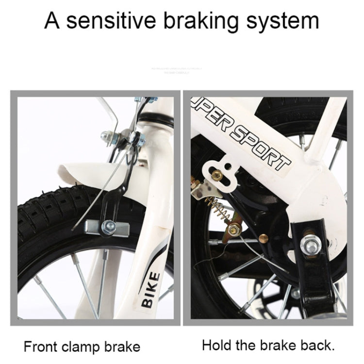 5188 14 inch Sports Version Children High Carbon Steel Frame Pedal Bicycle with Front Basket & Bell, Recommended Height: 98-115cm