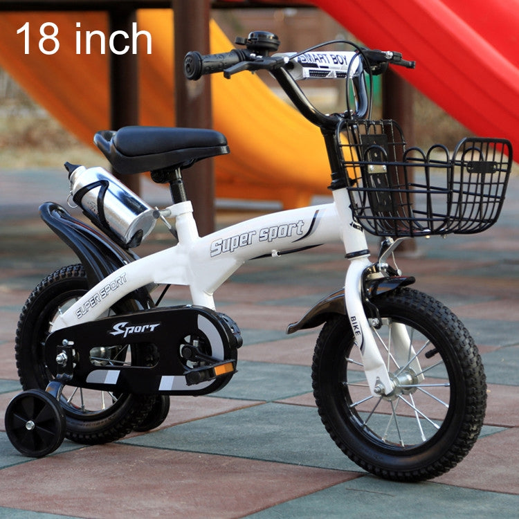 5188 18 inch Sports Version Children High Carbon Steel Frame Pedal Bicycle with Front Basket & Bell, Recommended Height: 118-135cm
