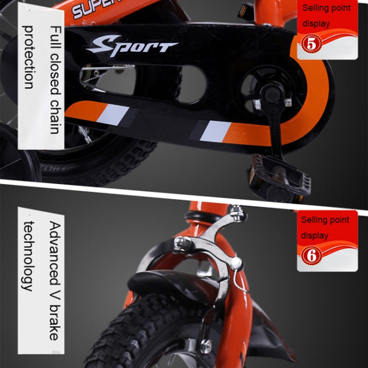 5188 18 inch Sports Version Children High Carbon Steel Frame Pedal Bicycle with Front Basket & Bell, Recommended Height: 118-135cm