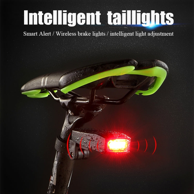 IP65 Waterproof USB Rechargeable Smart COB LED Alarm Bicycle Rear Light Taillight with Remote Control, Control Distance: 1-100m