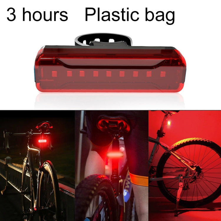 A02 Bicycle Taillight Bicycle Riding Motorcycle Electric Car LED Mountain Bike USB Charging Safety Warning Light (3 Hours, Plastic Bag)