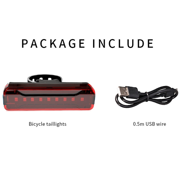 A02 Bicycle Taillight Bicycle Riding Motorcycle Electric Car LED Mountain Bike USB Charging Safety Warning Light (3 Hours, Plastic Bag)