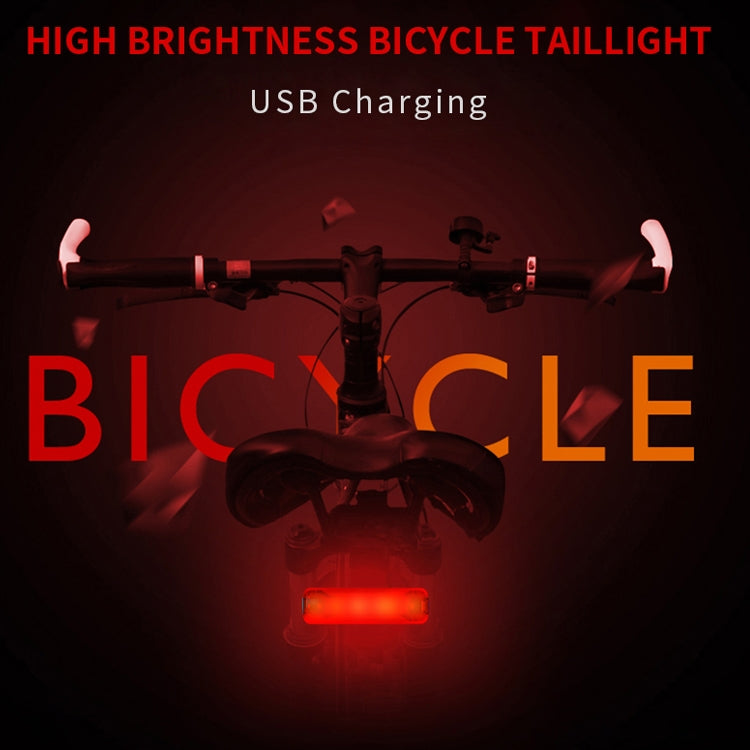 A02 Bicycle Taillight Bicycle Riding Motorcycle Electric Car LED Mountain Bike USB Charging Safety Warning Light (3 Hours, Plastic Bag)
