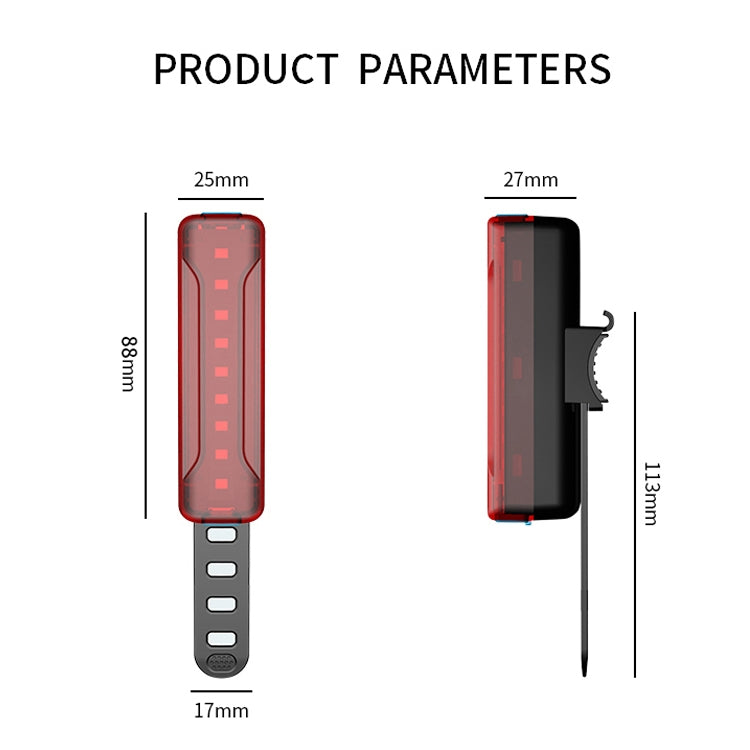 A02 Bicycle Taillight Bicycle Riding Motorcycle Electric Car LED Mountain Bike USB Charging Safety Warning Light (3 Hours, Color Box)