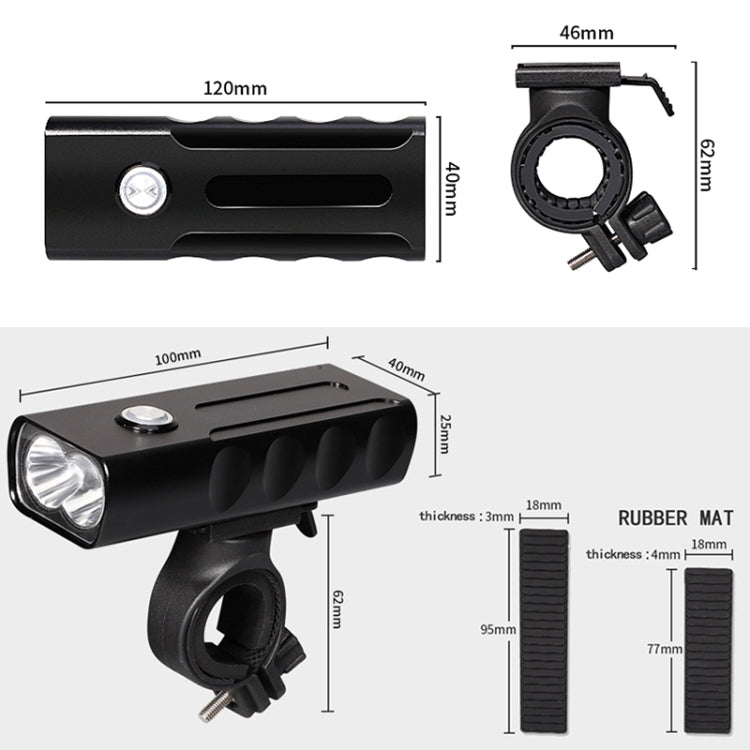 BX2 USB Charging Bicycle Light Front Handlebar Led Light (3 Hours, L2+A02 Lamp)
