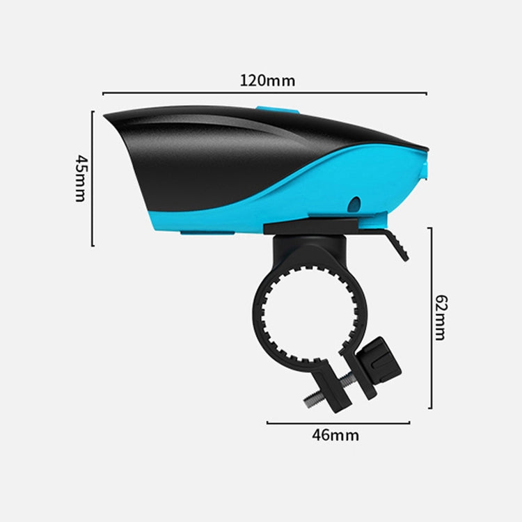 USB Charging Bike LED Riding Light, Charging 3 Hours with Horn