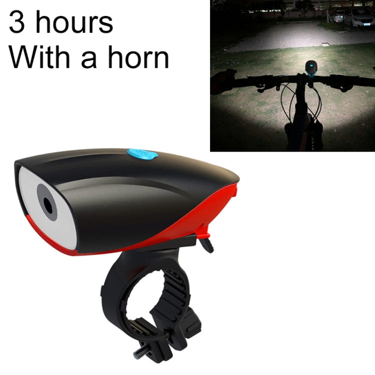USB Charging Bike LED Riding Light, Charging 3 Hours with Horn