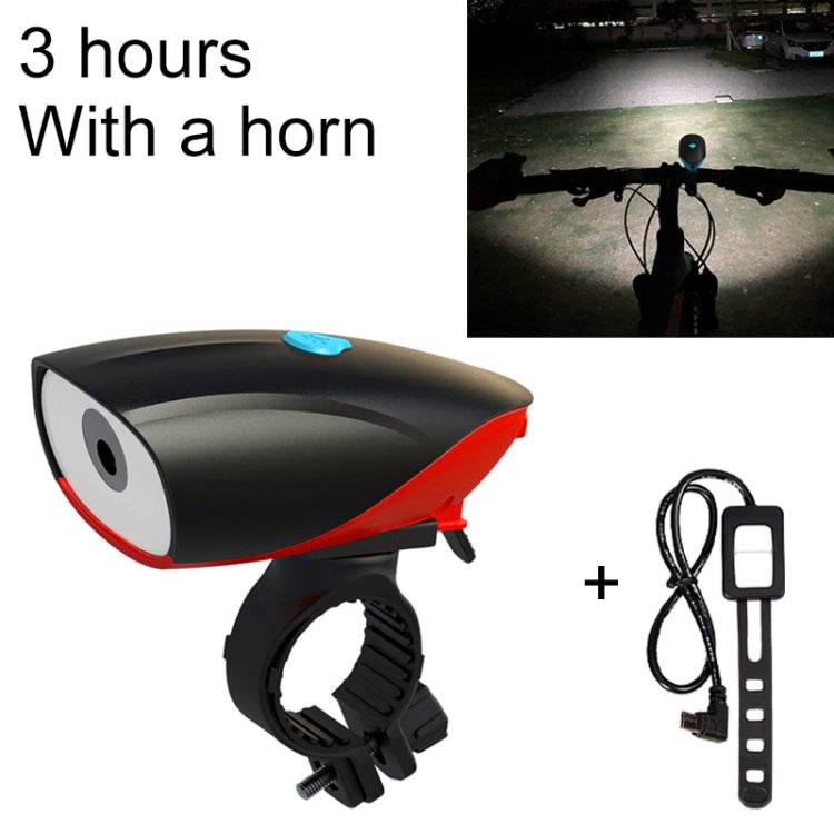 USB Charging Bike LED Riding Light, Charging 3 Hours with Horn & Line Control