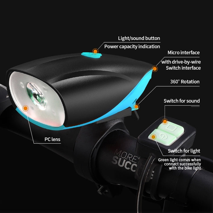 USB Charging Bike LED Riding Light ,Charging 3 Hours(Blue)