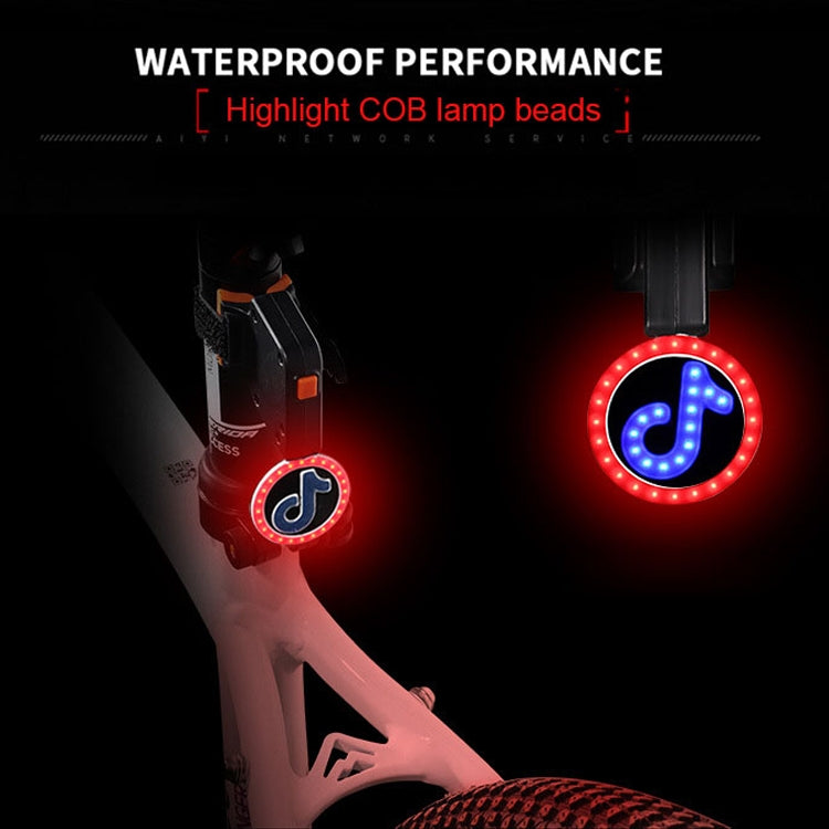 USB Charging Red Blue Color Riding Light Rear Lamp Safety Warning Light (Pisces Style)