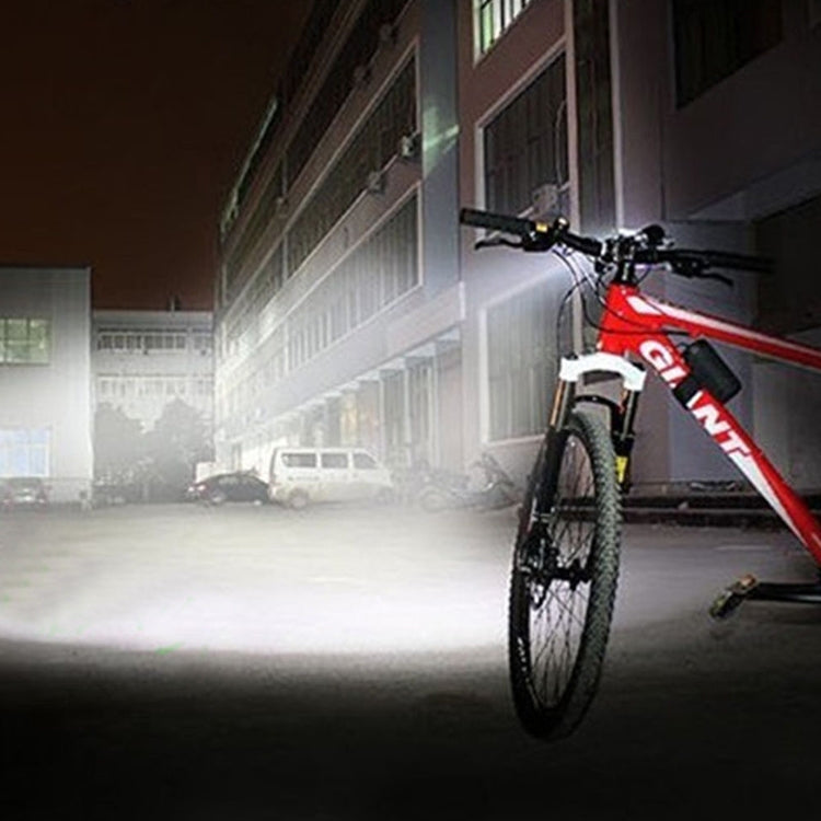 Mountain Bike Light Headlights T6 Glaring Flashlight Waterproof Shockproof Night Riding Equipment (Black)