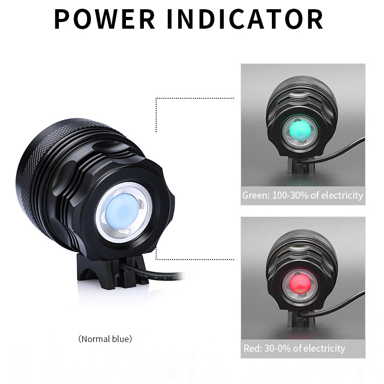 Mountain Bike Light Headlights T6 Glaring Flashlight Waterproof Shockproof Night Riding Equipment (Black)