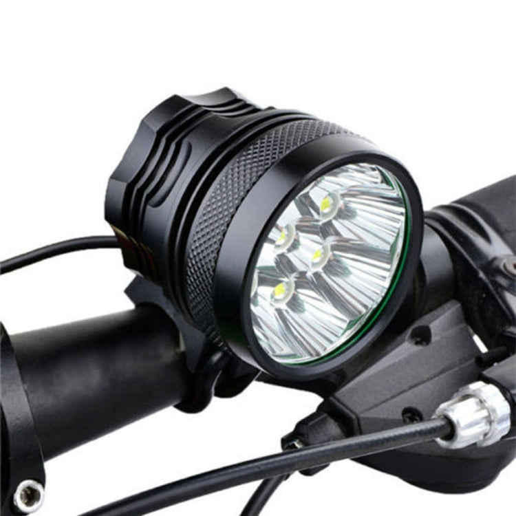Mountain Bike Light Headlights T6 Glaring Flashlight Waterproof Shockproof Night Riding Equipment (Black)