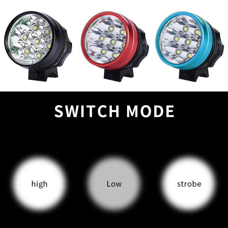 Mountain Bike Light Headlights T6 Glaring Flashlight Waterproof Shockproof Night Riding Equipment (Black)