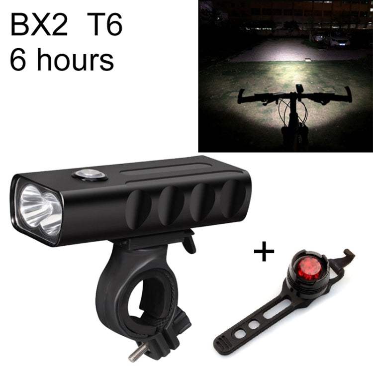 BX2 USB Charging Bicycle Light Front Handlebar Led Light (6 Hours, T6+Gem Lamp)