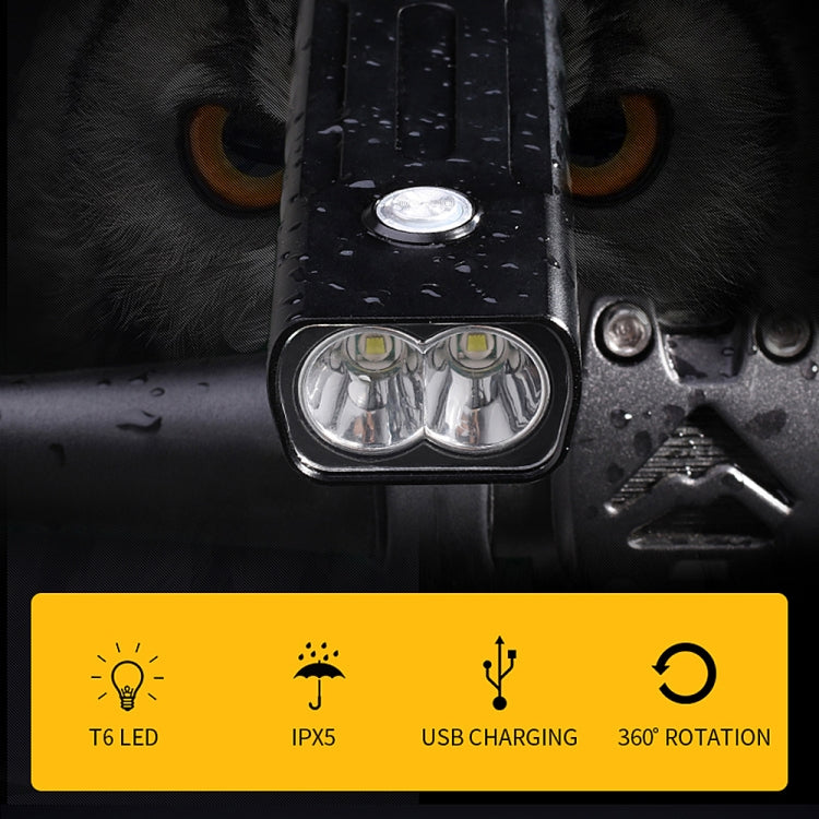 BX2 USB Charging Bicycle Light Front Handlebar Led Light (6 Hours, L2+Gem Lamp)