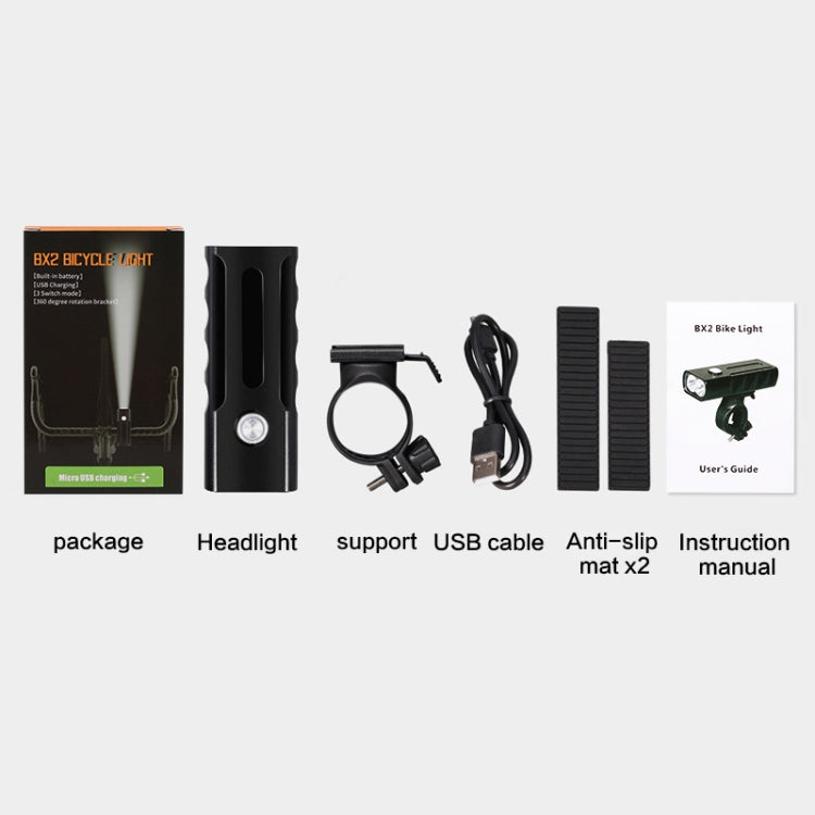 BX3 USB Charging Bicycle Light Front Handlebar Led Light (5 Hours, L2 Lamp Beads)