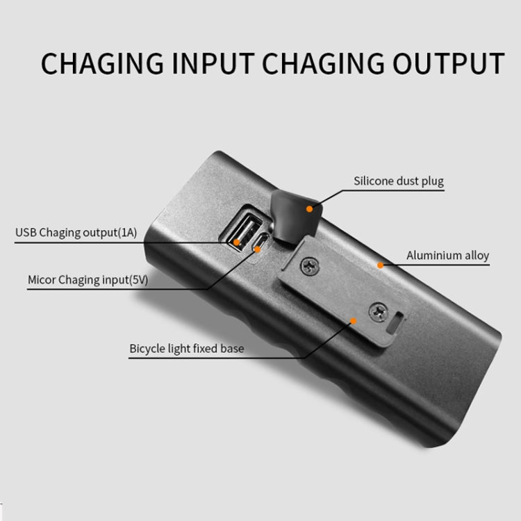 BX3 USB Charging Bicycle Light Front Handlebar Led Light (10 Hours, L2 Lamp Beads)