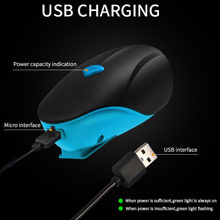 USB Charging Bike LED Riding Light, Charging 6 Hours with Horn
