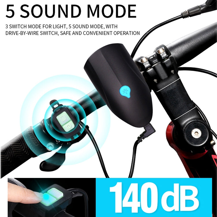 USB Charging Bike LED Riding Light, Charging 6 Hours with Horn & Line Control