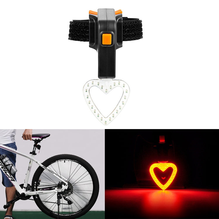 USB Charging Riding Light Rear Lamp Safety Warning Light (Heart Shape Style)