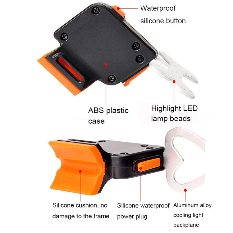 USB Charging Riding Light Rear Lamp Safety Warning Light (Heart Shape Style)