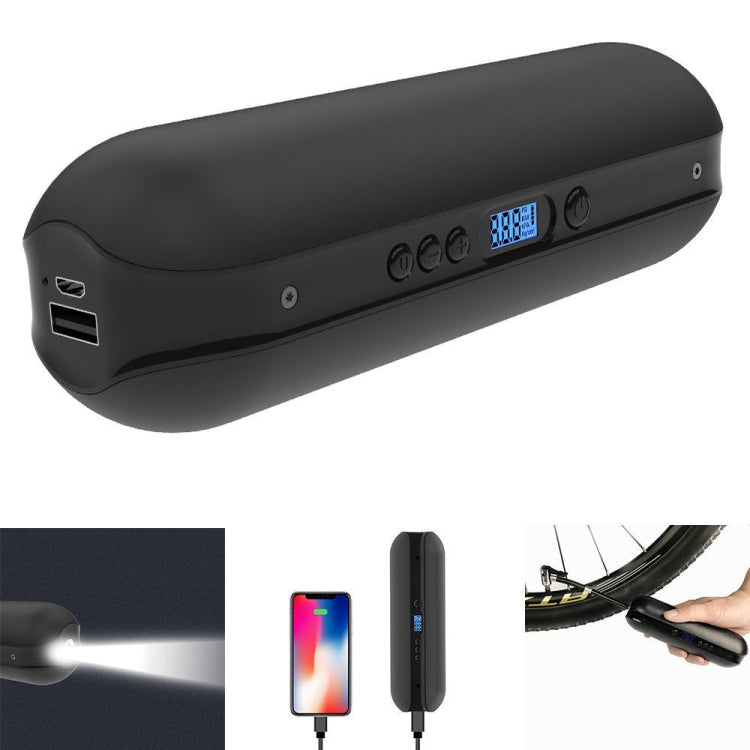 150PSI Multi-function Bike Air Pressure Pump Electric Inflator Bicycle Cycle Light Rechargeable Cordless Tire Pump