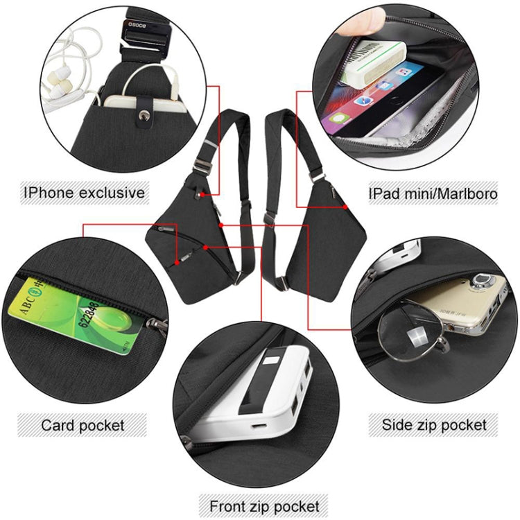 B13 Osoce Second Generation Outdoor Large Capacity Wear-Resistant Triangle Bag Slant Across Waterproof Single Shoulder Backpack