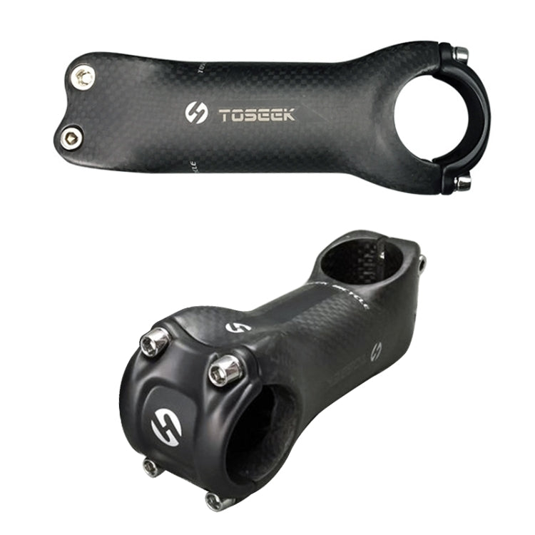 TOSEEK All Carbon Fiber 3KUD Texture Road Mountain Bike Ultra-light Handlebar Stem Riser Faucet, Size: 6 Degree, 110mm (Matte)