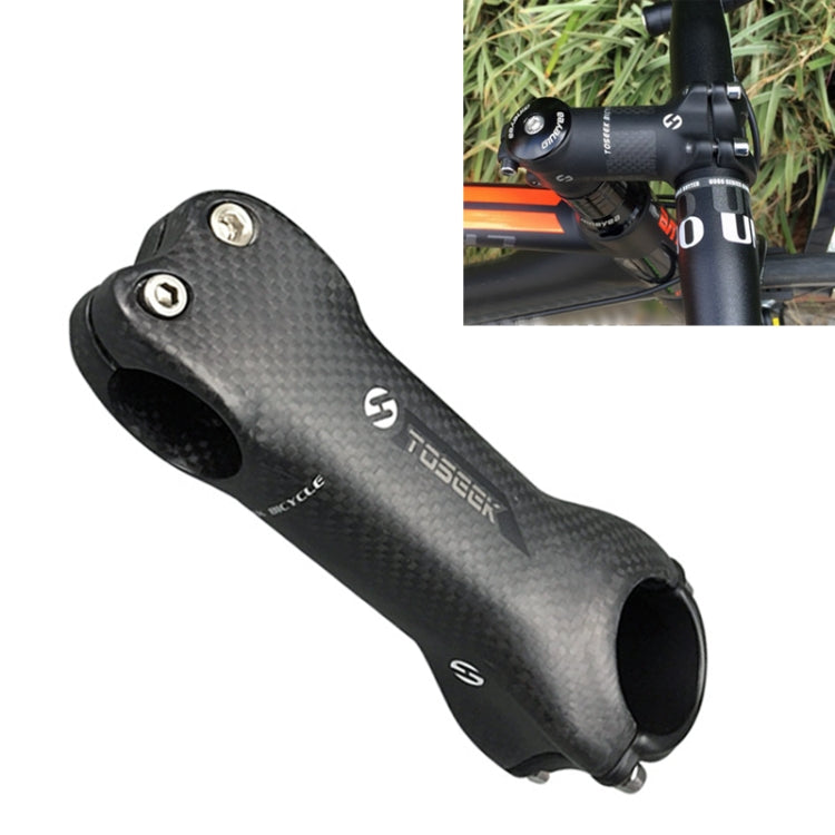 TOSEEK All Carbon Fiber 3KUD Texture Road Mountain Bike Ultra-light Handlebar Stem Riser Faucet, Size: 6 Degree, 120mm (Matte)