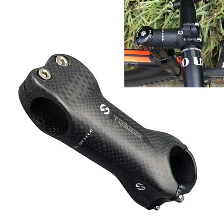 TOSEEK All Carbon Fiber 3KUD Texture Road Mountain Bike Ultra-light Handlebar Stem Riser Faucet, Size: 17 Degree, 90mm (Matte)