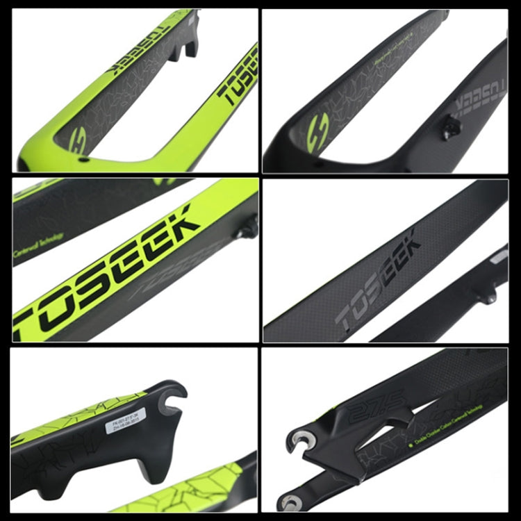 TOSEEK Ultra Light 27.5 Inch 405mm Mountain Bike Full Carbon Front Fork Straight Head Tube Disc Brake