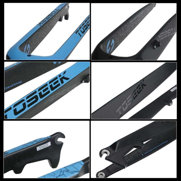 TOSEEK Ultra Light 27.5 Inch 405mm Mountain Bike Full Carbon Front Fork Straight Head Tube Disc Brake