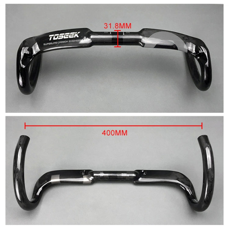 TOSEEK 3T Carbon Fiber Inside Line Bending Handle Road Bike Handlebar, Size: 400mm
