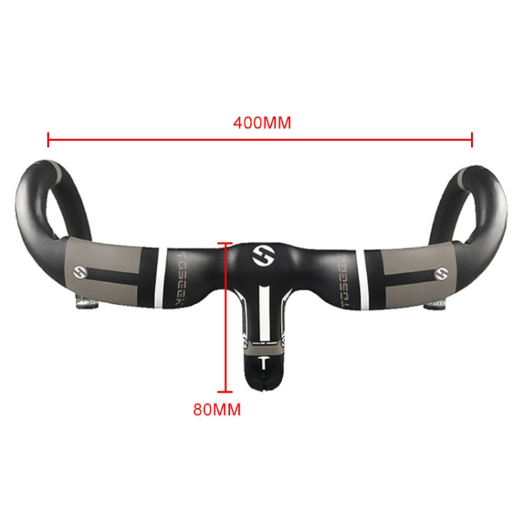 TOSEEK UD Carbon Fiber Ultralight Road Bike Handlebar, Size: 400x80mm